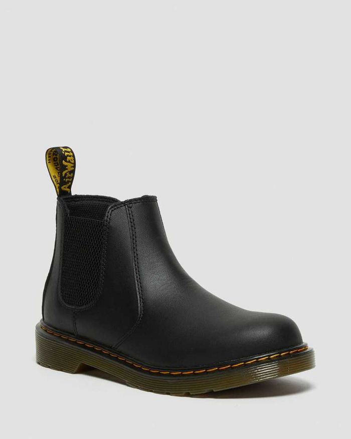 Dr Martens Støvler Barn Svart Youth 2976 Softy T Læder Chelsea 5068PHYDU